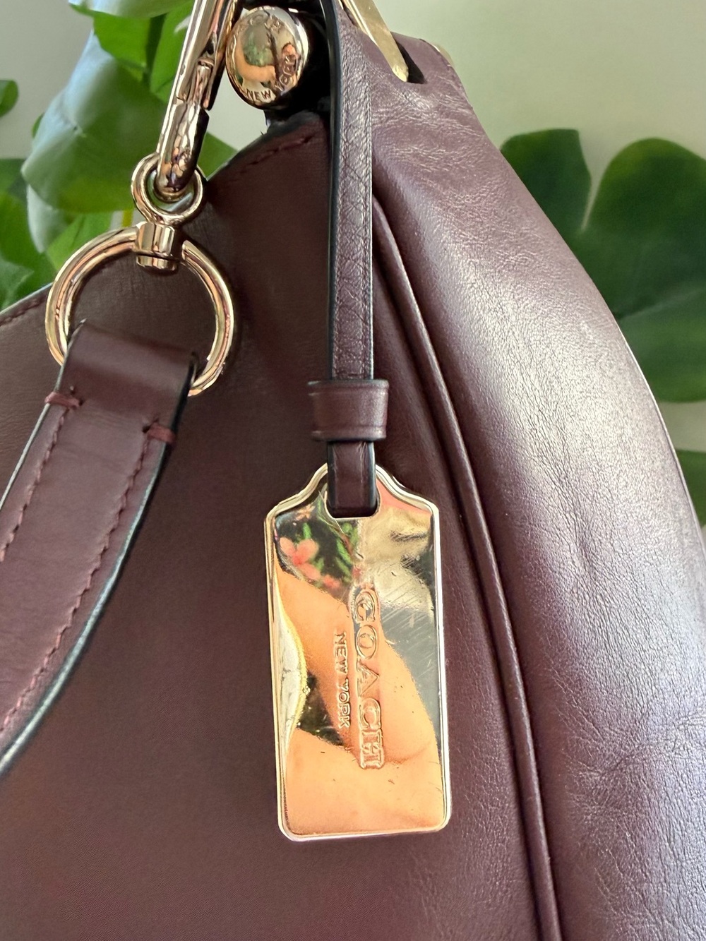Coach Smooth Leather Hobo Bag in Deep Wine - Picture 3 of 14